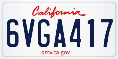CA license plate 6VGA417
