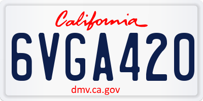 CA license plate 6VGA420