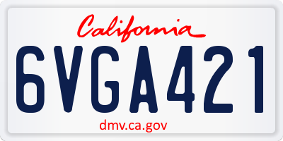 CA license plate 6VGA421