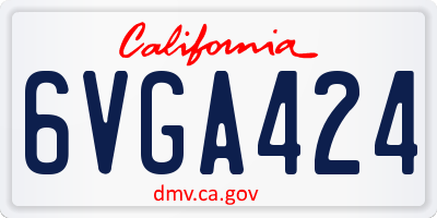 CA license plate 6VGA424