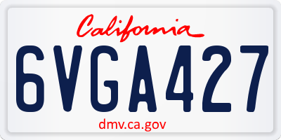 CA license plate 6VGA427