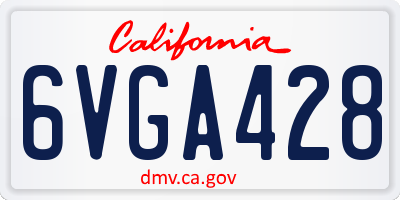 CA license plate 6VGA428