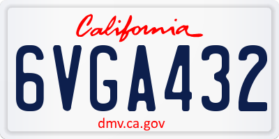 CA license plate 6VGA432
