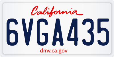 CA license plate 6VGA435