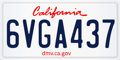 CA license plate 6VGA437