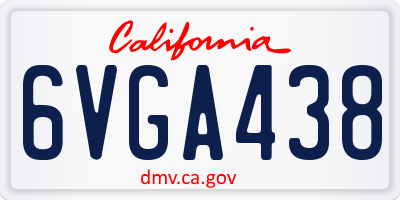 CA license plate 6VGA438