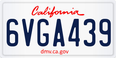 CA license plate 6VGA439