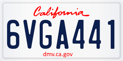 CA license plate 6VGA441