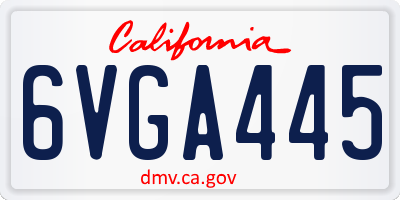CA license plate 6VGA445