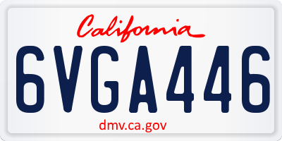 CA license plate 6VGA446