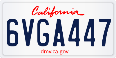 CA license plate 6VGA447