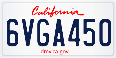 CA license plate 6VGA450