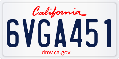 CA license plate 6VGA451