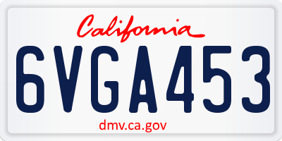 CA license plate 6VGA453
