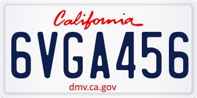 CA license plate 6VGA456