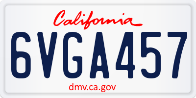 CA license plate 6VGA457