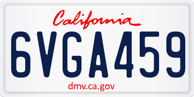 CA license plate 6VGA459