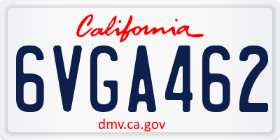 CA license plate 6VGA462