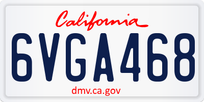 CA license plate 6VGA468