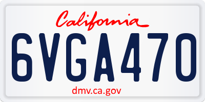 CA license plate 6VGA470