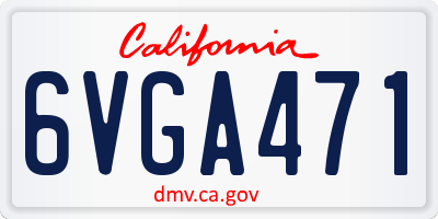 CA license plate 6VGA471