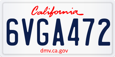 CA license plate 6VGA472