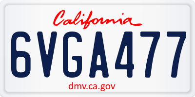 CA license plate 6VGA477
