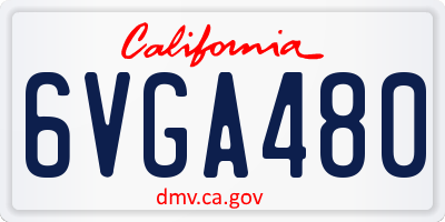 CA license plate 6VGA480