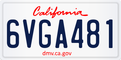 CA license plate 6VGA481