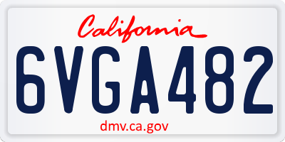 CA license plate 6VGA482