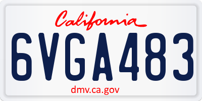 CA license plate 6VGA483