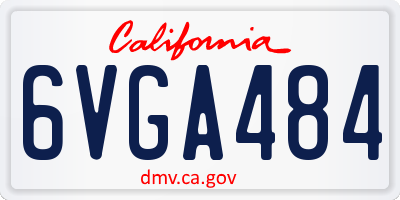CA license plate 6VGA484
