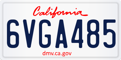 CA license plate 6VGA485