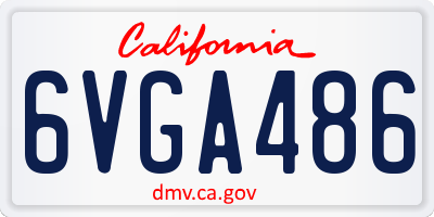 CA license plate 6VGA486