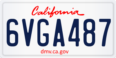 CA license plate 6VGA487