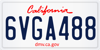 CA license plate 6VGA488