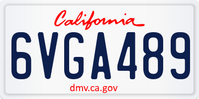 CA license plate 6VGA489