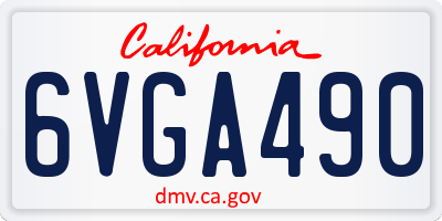 CA license plate 6VGA490