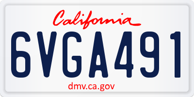 CA license plate 6VGA491