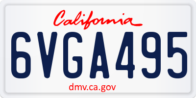 CA license plate 6VGA495