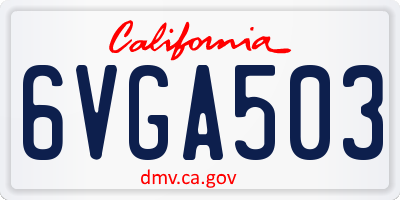 CA license plate 6VGA503