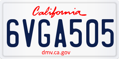 CA license plate 6VGA505
