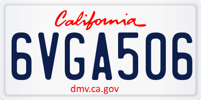 CA license plate 6VGA506