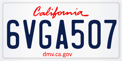 CA license plate 6VGA507