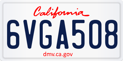 CA license plate 6VGA508