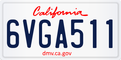 CA license plate 6VGA511