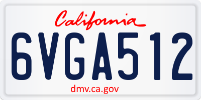 CA license plate 6VGA512