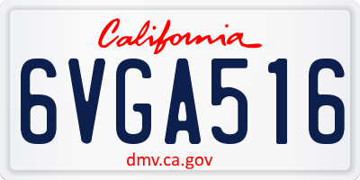 CA license plate 6VGA516
