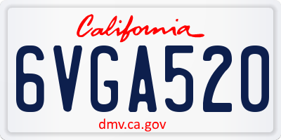 CA license plate 6VGA520