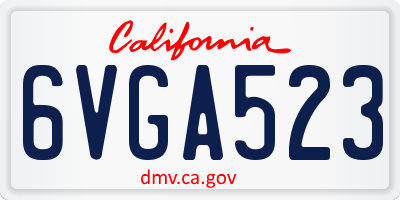 CA license plate 6VGA523